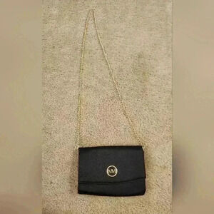 Marilyn Monroe Black Purse Handbag Crossbody Clutch Gold Chain Bag  #O